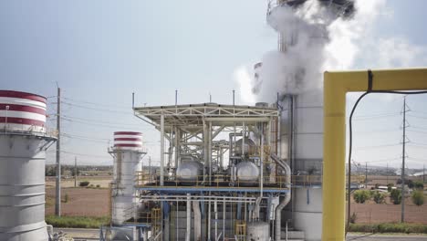 timelapse vapors in a power plant