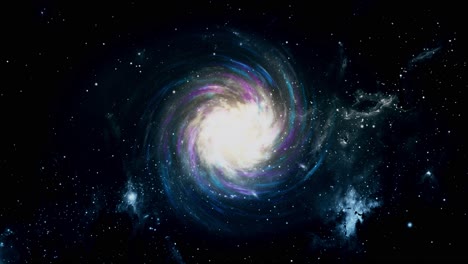 Eine-Galaxie-Und-Nebelwolken,-Die-Mit-Im-Universum-Schweben