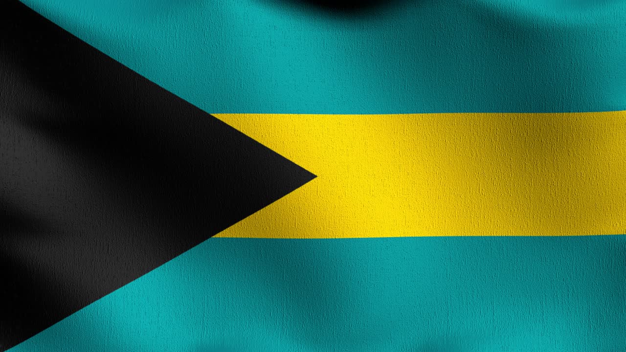 바하마의 국기가 바람에 날아다니며 고립 된 공식 애국적 추상 디자인 3d 렌더링 화