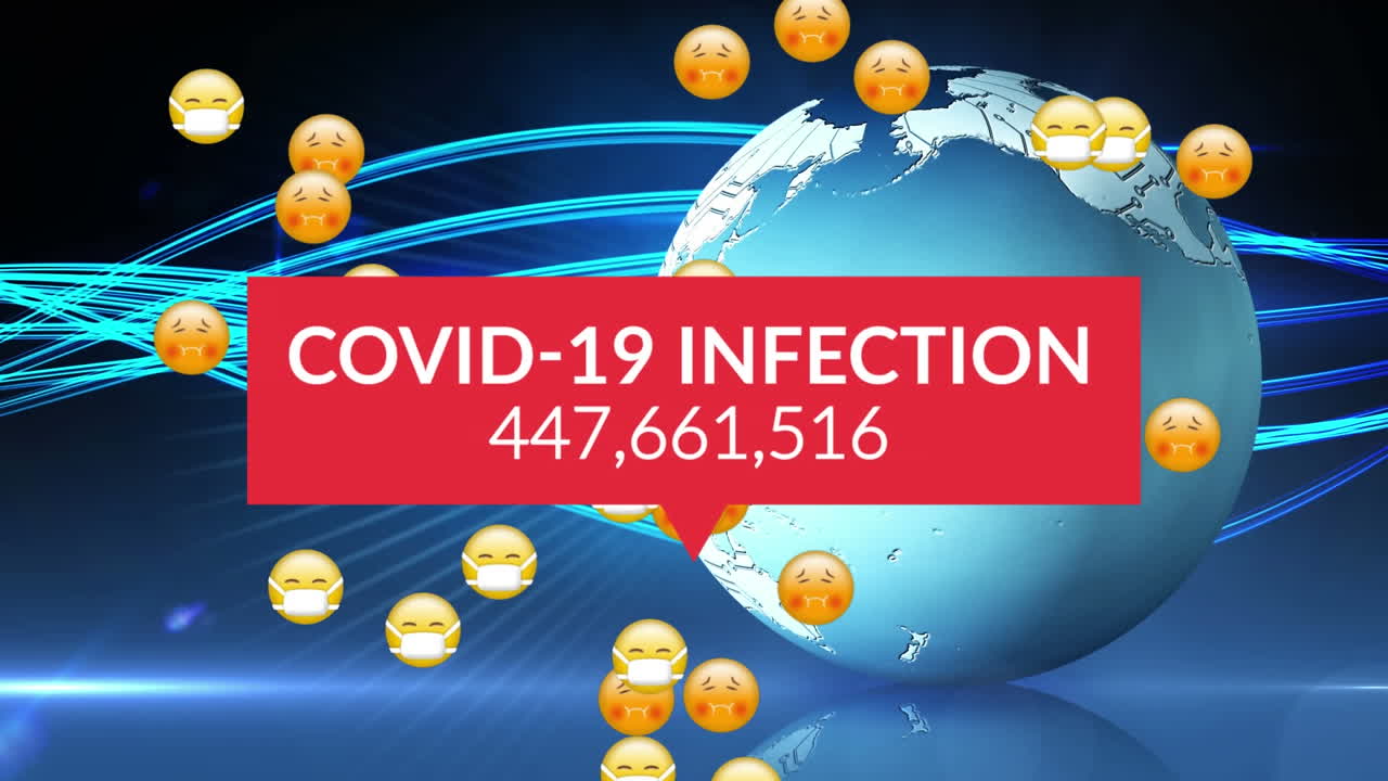 animación de iconos de medios en todo el mundo