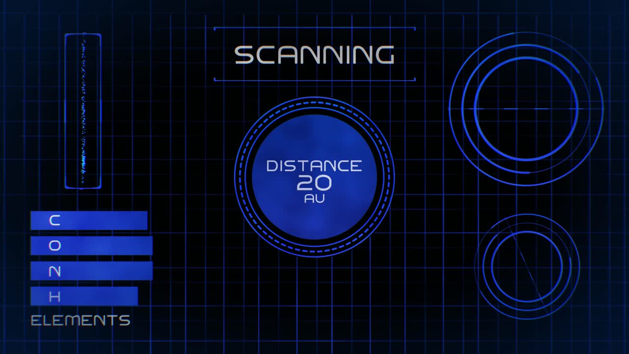 푸른 sf 가상 현실 대시보드 사용자 인터페이스의 미래형 애니메이션 루프