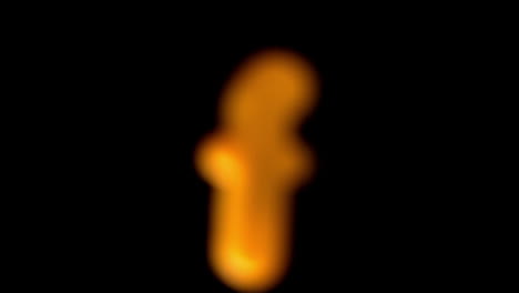 the letter f coming into focus on black background