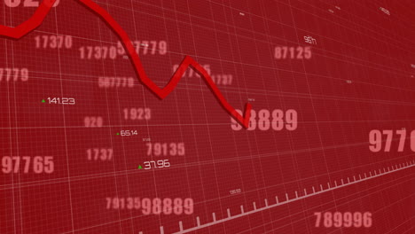 Animation-Der-Digitalen-Datenverarbeitung-Auf-Rotem-Hintergrund