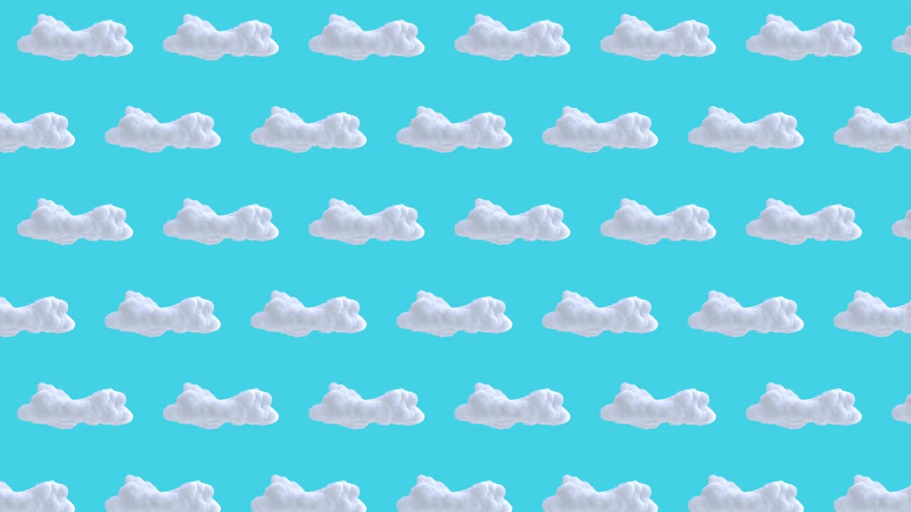 파란색에 분리 된  구름과 함께 완벽한 루프 배경, 현대 스 모션 스타일의 현실적인 3d 예술 요소, 최소한의 추상적인 그래픽 디자인, 패션 만화 애니메이션.
