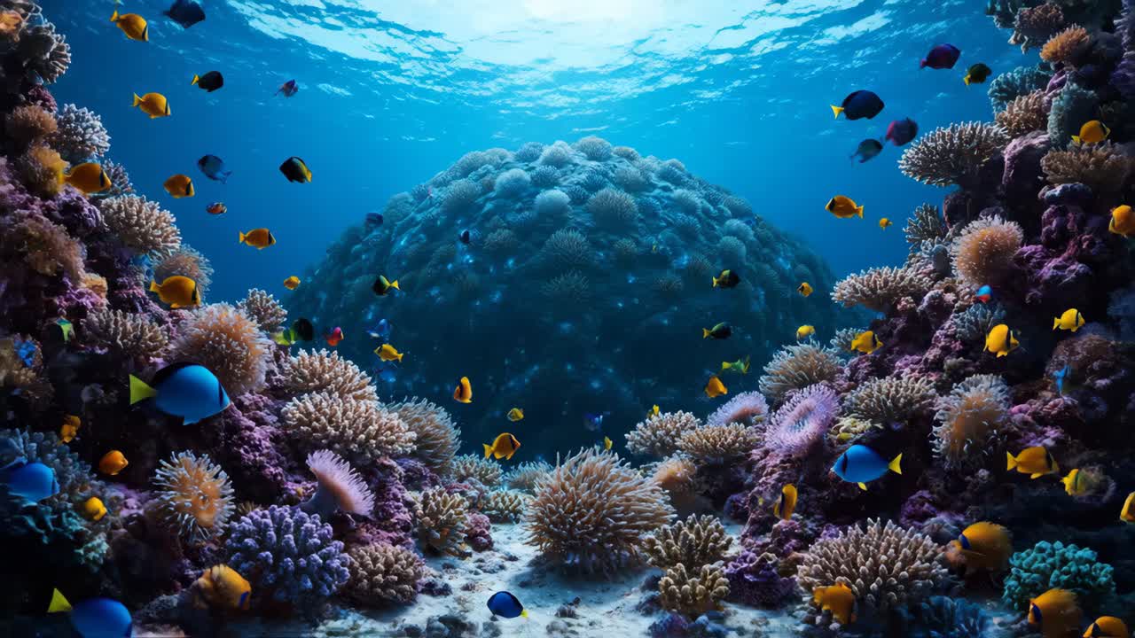 подводный коралловый риф с красочными рыбами