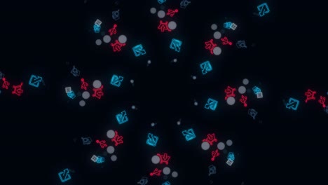 patrón de íconos de neón abstractos