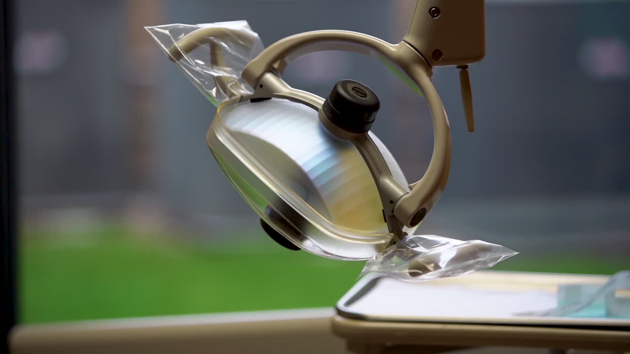 치과 수술실에서 치과 스레이 기계 영상