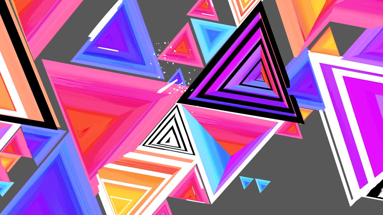 un fondo colorido compuesto por triángulos.