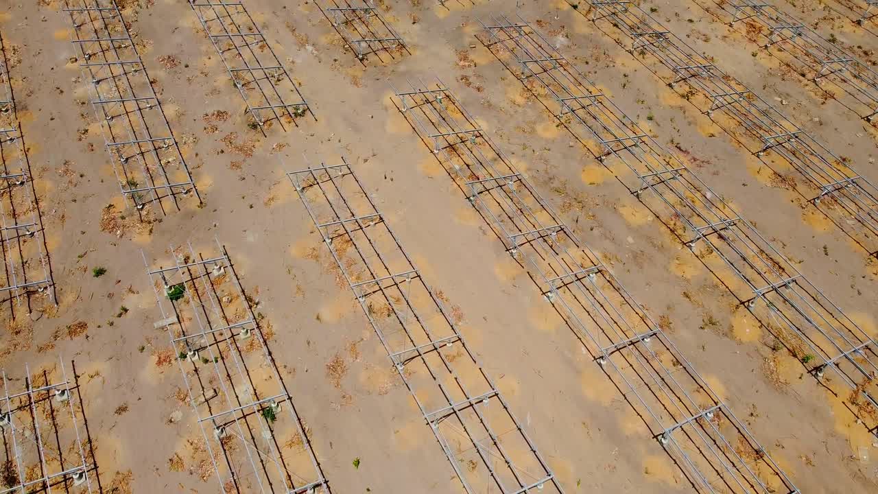 Aerial View of a Large Solar Farm