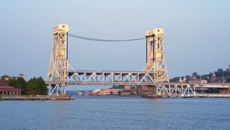canal lift bridge during golden hour