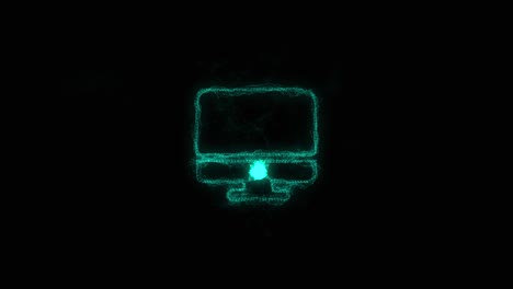 icono de monitor de computadora con efecto plexo. líneas conectadas con puntos. líneas plexo