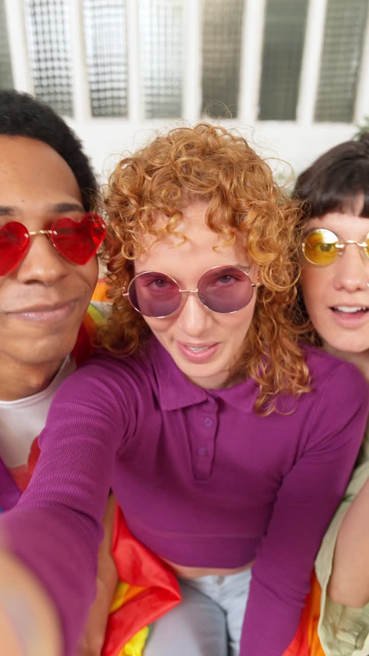 Group of people celebrating LGBTQ pride