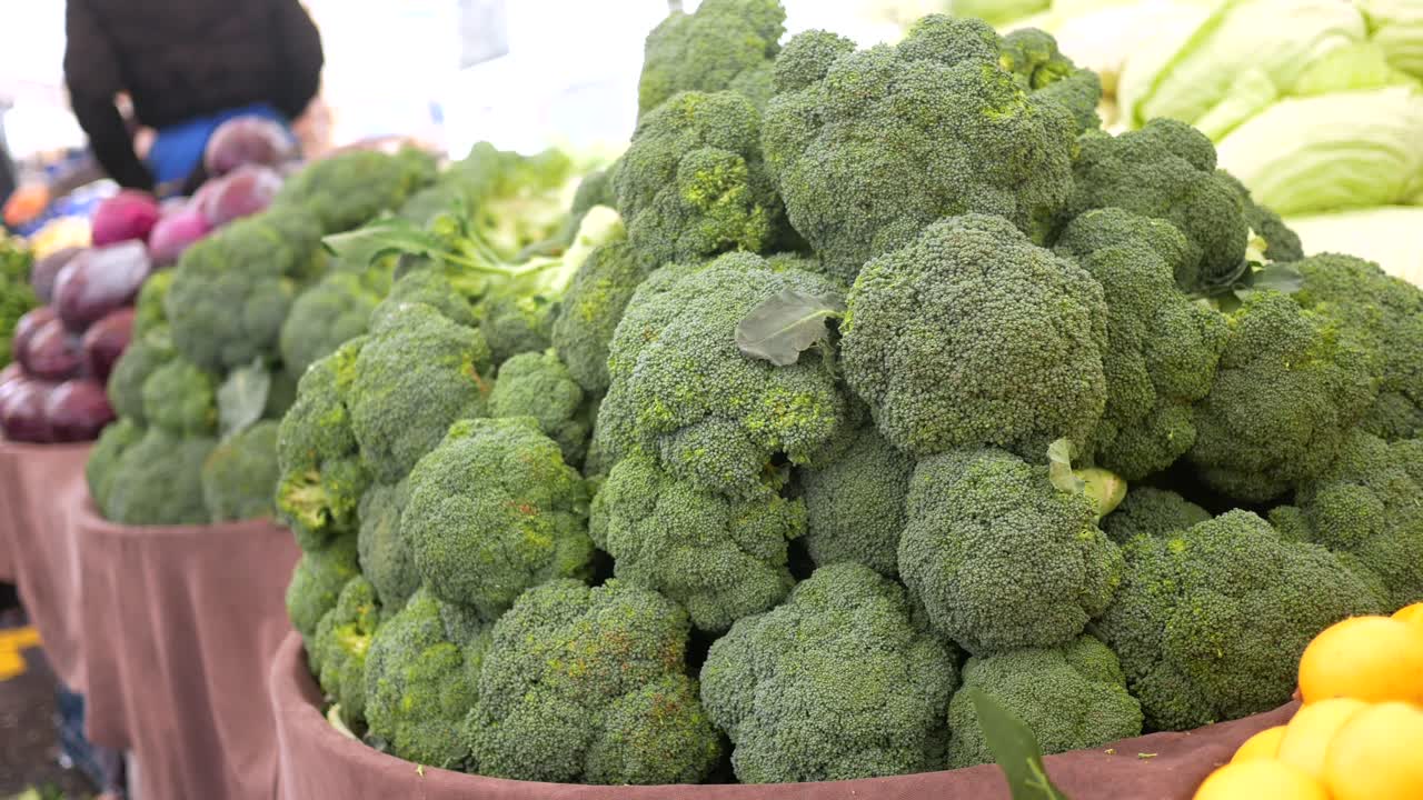 Fresh Broccoli at a Farmers Market