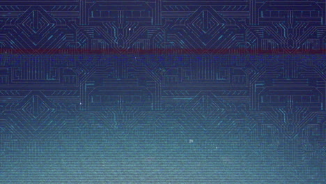 animación digital de las conexiones del microprocesador contra el procesamiento de datos en fondo azul