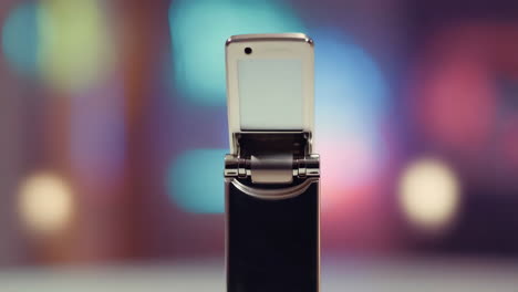 close-up of a flip phone