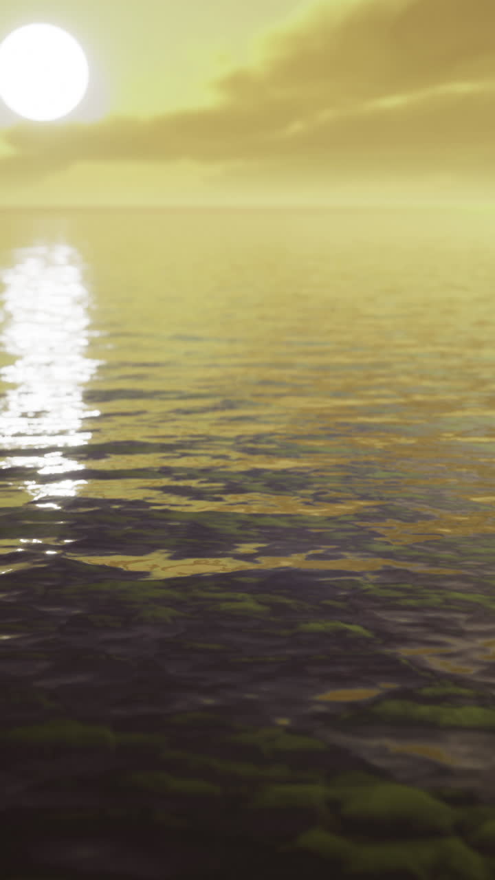 Gentle twilight reflection on peaceful ocean during evening hours