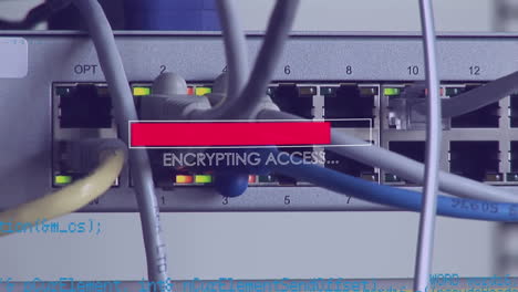 animación de la carga y el procesamiento de datos a través de un servidor informático