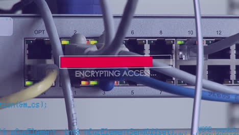 animation of data loading and processing over computer server