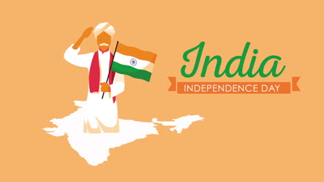 india independence day celebration with man and flag