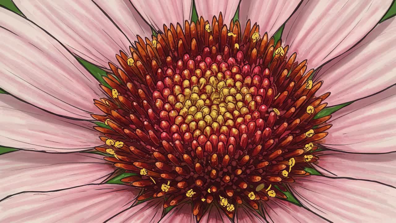 A Stunning Close-Up View of a Vibrant Flower Bloom, Highlighting Intricate Details of Its Petals and Pollen-Laden Center in Sharp Focus and Captivating Colors