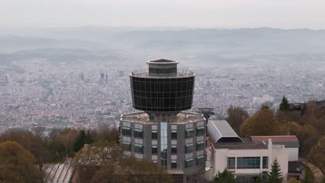 tirana cityscape with unique architecture and autumn mood