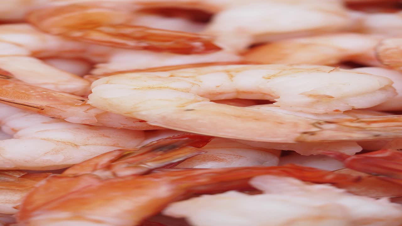 primer plano de camarón cocido