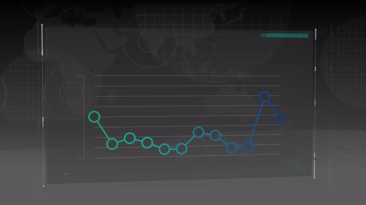 animación del procesamiento de datos estadísticos contra un fondo gris