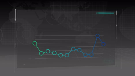 animación del procesamiento de datos estadísticos contra un fondo gris