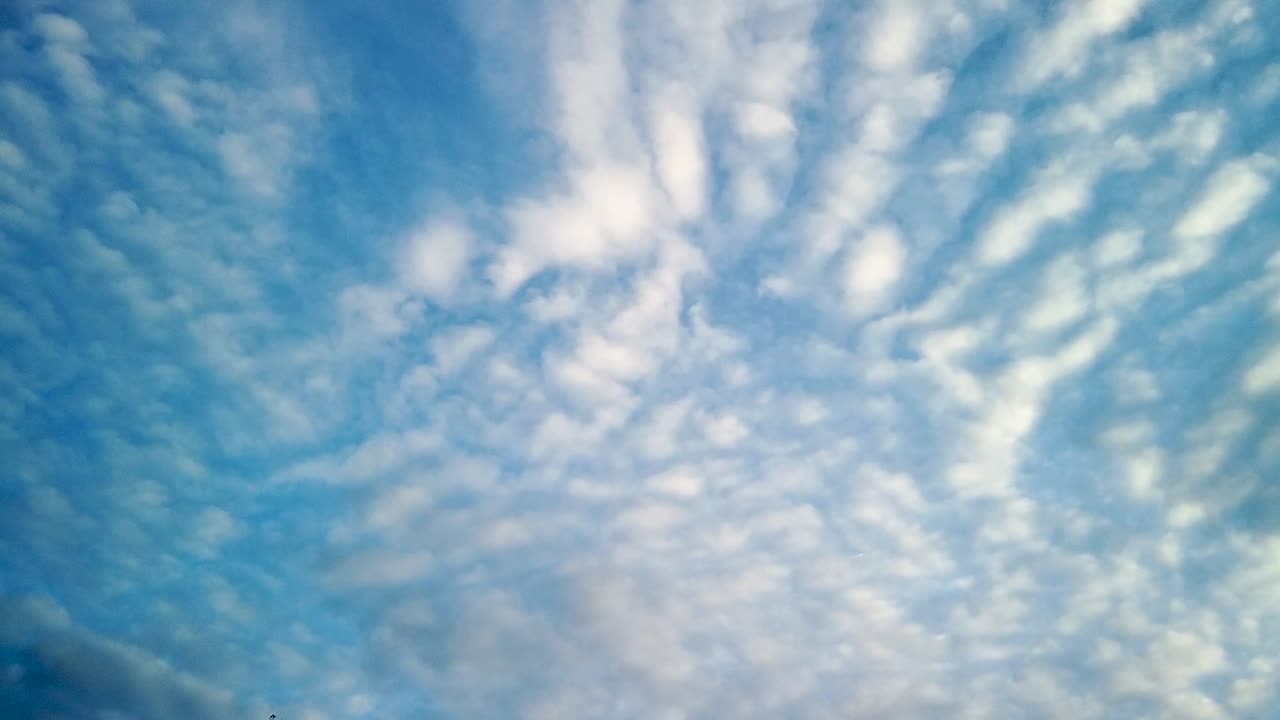 fascinante lapso de tiempo de nubes matutinas, fondo de nubes altocúmulos