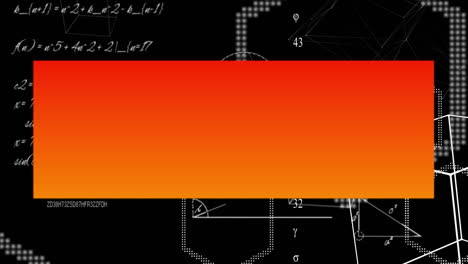 rectángulo naranja y formas geométricas
