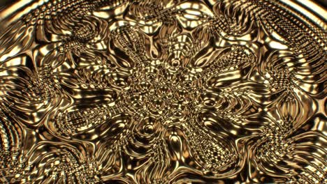 liquid gold waves on abstract shiny metallic fluid surface flow - 4k seamless vj loop motion background animation