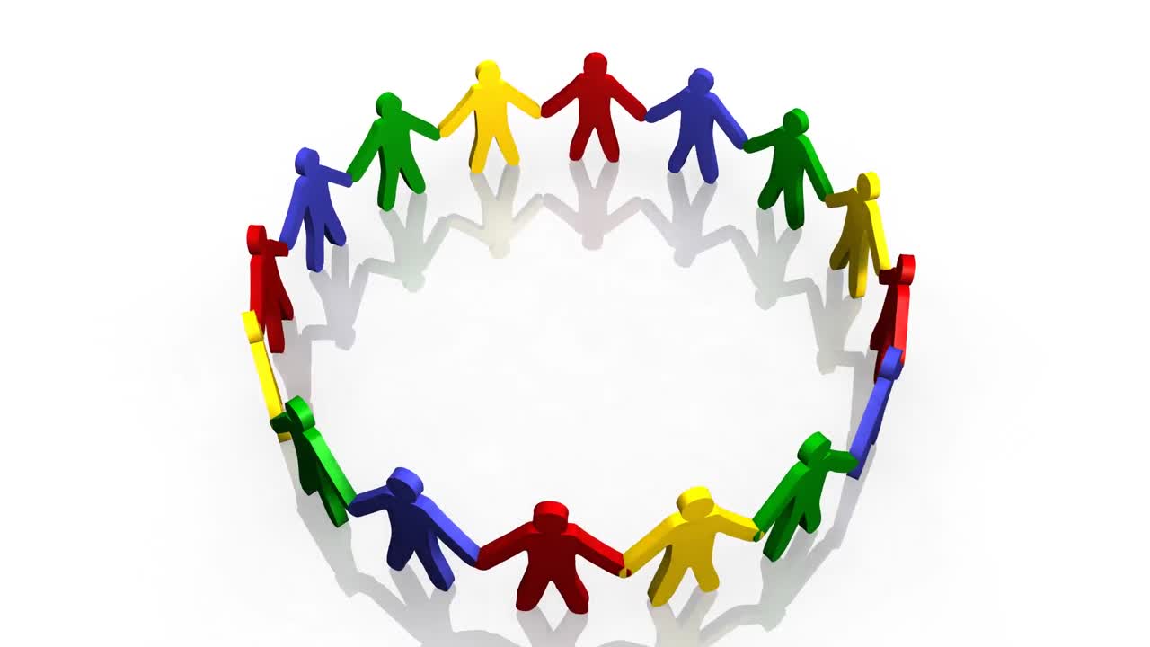 원 안에 서 있는 3dmen을 보여주는 애니메이션