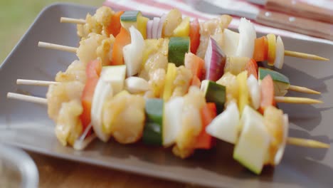 Vegetable-shish-kebap-on-plate-close-up