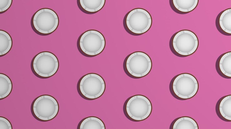 Rotating orange slices. pattern on blue background. style minimal. loop animation