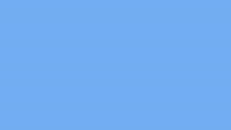 animación de unicornio y globos de colores flotando sobre un fondo azul