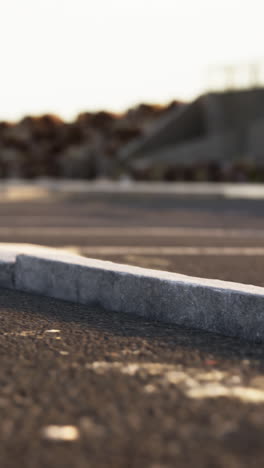 closeup of a curb with a blurred background