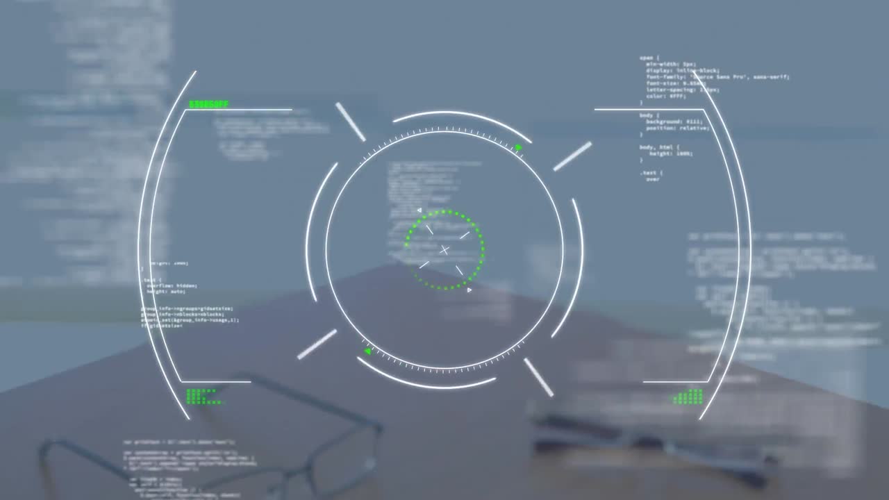 데이터 처리 및 범위 스캐닝 비즈니스맨과 비즈니스맨의 중간 섹션에서 손을 흔들고