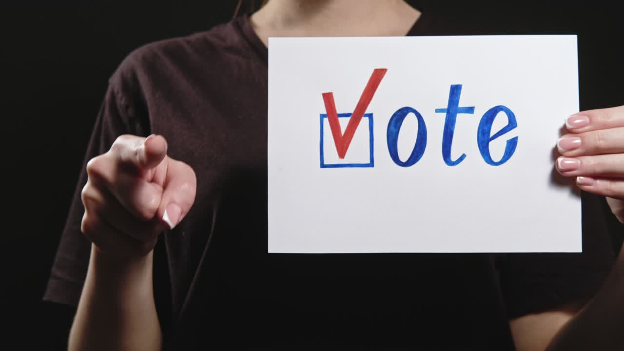 투표 서명 선거 의무 손 운동 체크 마크