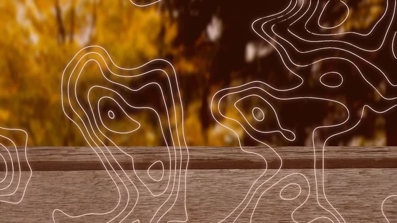 animación de líneas blancas en movimiento de la naturaleza sobre el bosque