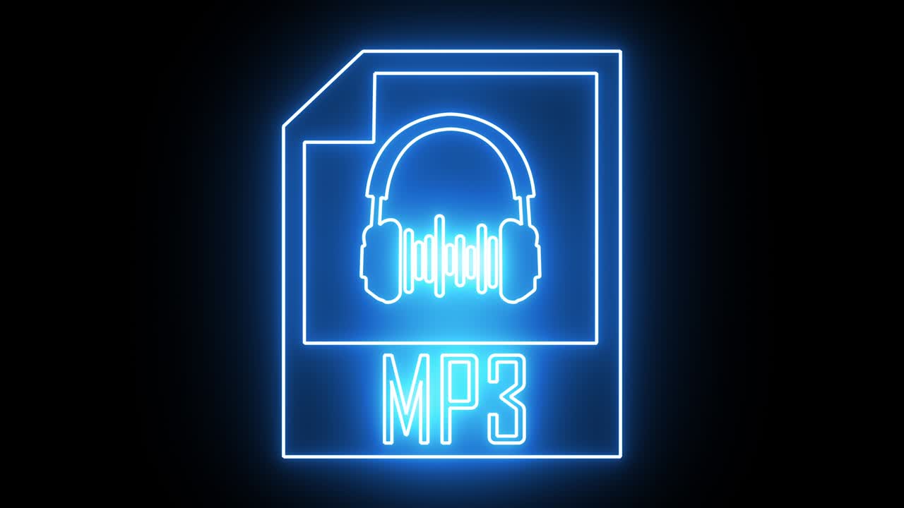 Neon line MP3 file document.