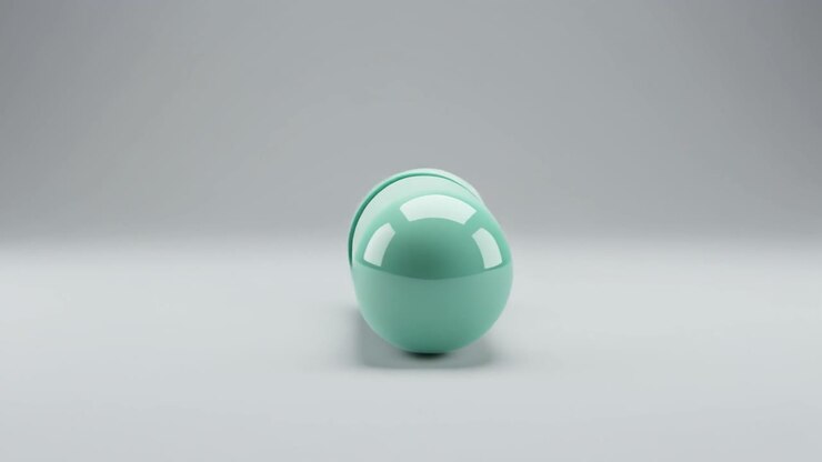Rotating Two-Tone Medical Capsule on Grey Background