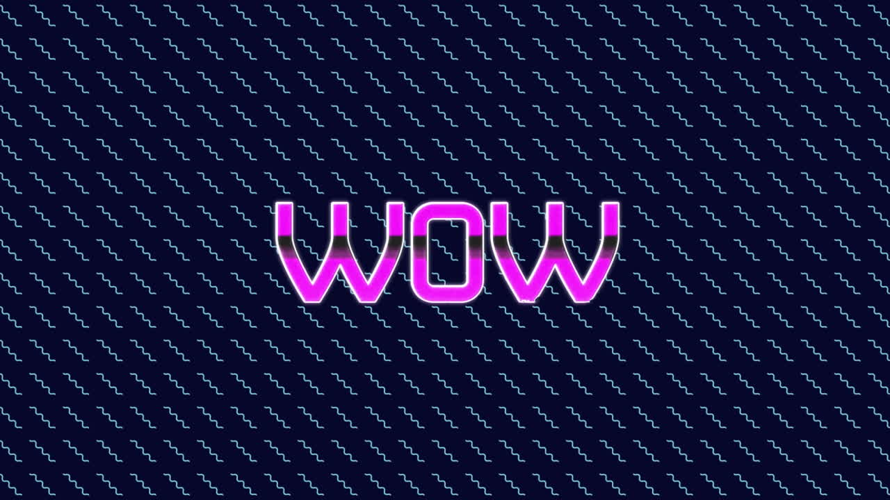 animación del texto wow en múltiples zigzags
