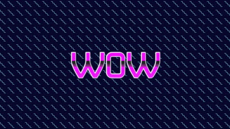 Animation of wow text over multiple zigzags