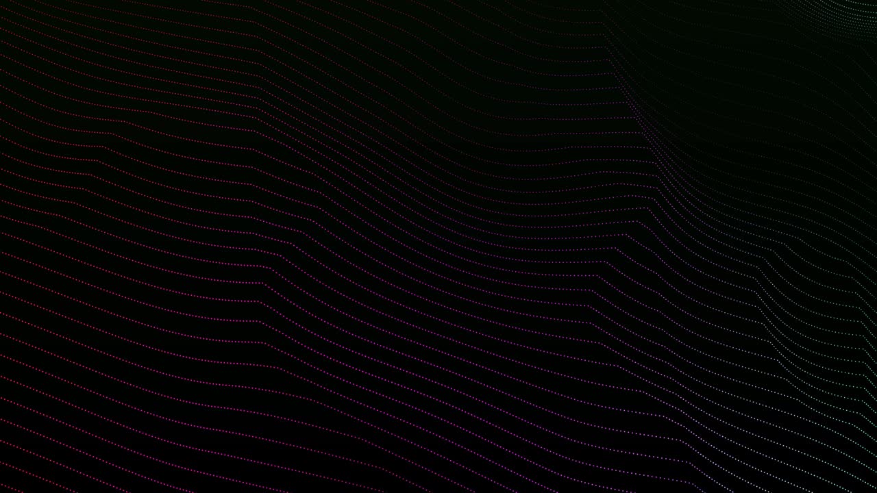 Abstract multicolor wave background. Technology big data background. Motion of digital data flow. Big data wave of particles. Futuristic wave of dots. Cyber or technology background. Seamless loop 4K