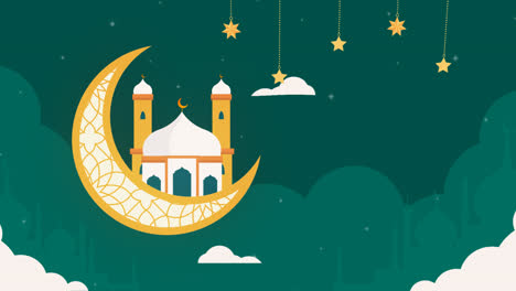 motion graphic of flat ramadan celebration background