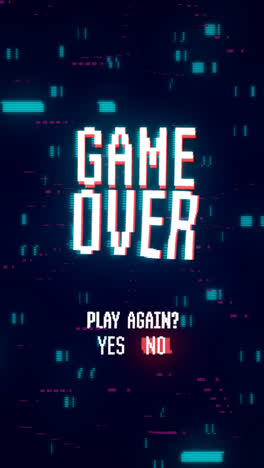 motion graphic of glitch game over background