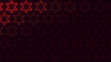 a striking image showcasing a symmetrical pattern of stars against a black backdrop. the stars feature a red outline, creating a visually appealing contrast and focal point within the design