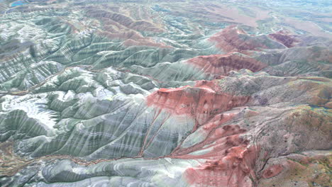 colorful sand hills from aerial view