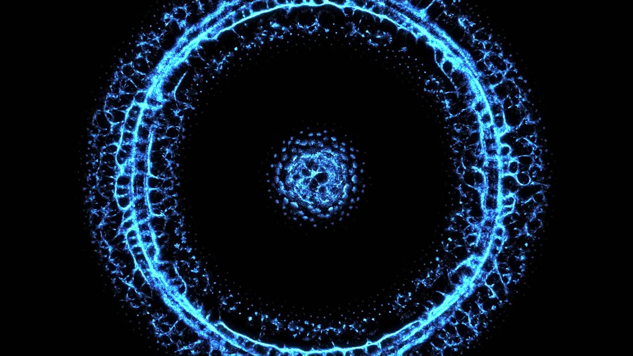 crecimiento orgánico del pulso del anillo fractal azul