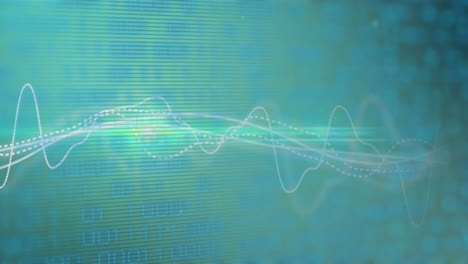 animation of graphs and binary code on green background